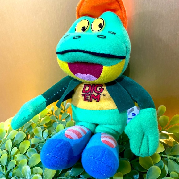 KELLOGGS DIG EM FROG VINTAGE 1998 HONEY SMACKS CEREAL PLUSH 6” - Picture 7 of 10